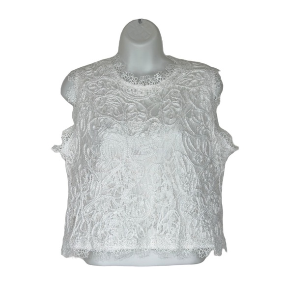 Chicwish White Lace Elegant Feminine Sleeveless Crop Top XXL - Picture 14 of 14